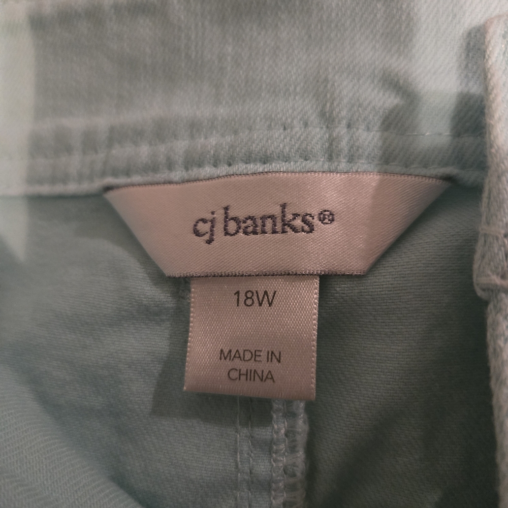 CJ Banks Light Aqua Stretch Denim Jean skirt